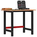 Vidaxl Établi 100x60x815 cm bois massif de hêtre rectangulaire table de travail poste de travail table ... Vidaxl Établi 100x60x815 cm bois massif de hêtre rectangulaire table de travail poste de travail table ...