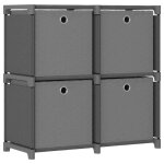 Vidaxl etagre  4 cubes avec botes support de rangement bibliothque organisateur de maison cube de ...