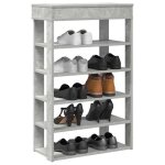 Vidaxl tagre  chaussures gris bton 60x30x98 cm bois dingnierie rangement de chaussures armoire de ...