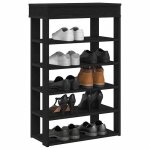 Vidaxl tagre  chaussures noir 60x30x98 cm bois d'ingnierie, rangement de chaussures, armoire de rangement ...