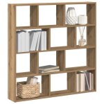 Vidaxl �tag�re cube murale 12 compartiments ch�ne artisanal 860012