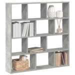 Vidaxl tagre cube murale 12 compartiments gris bton bois ingnierie 860007