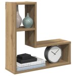Vidaxl tagres cube murales 2 pcs chne artisanal bois dingnierie stockage en forme de cube organisateur ...