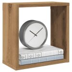 Vidaxl �tag�res cube murales 2 pcs ch�ne artisanal bois ing�nierie stockage en forme de cube organisateur ...