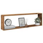 Vidaxl tagres cube murales 2 pcs vieux bois 100x15x30 cm stockage en forme de cube organisateur en ...