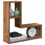 Vidaxl tagres cube murales 2 pcs vieux bois 50x15x50 cm stockage en forme de cube organisateur en forme ...