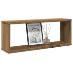 Vidaxl tagres cube murales 4 pcs chne artisanal 60x15x23 cm, stockage en forme de cube, organisateur ...