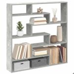 Vidaxl �tag�re cube murale 7 compartiments gris b�ton bois ing�nierie 860025