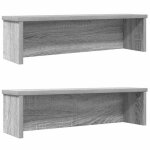 Vidaxl tagres de cuisine empilables 2 pcs sonoma gris 50x15x16 cm tagre de rangement de cuisine organiseur ...