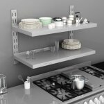 Vidaxl �tag�re murale � 2 niveaux etag�re flottante etag�re suspendue stockage assiette plat cuisine ...