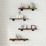 Vidaxl tagres murales 4 pcs tablettes suspendues avec rangement tagres  livres flottantes dcorations ...