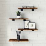 Vidaxl �tag�res murales 4 pcs tablettes suspendues avec rangement �tag�res � livres flottantes d�corations ...