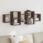 Vidaxl �tag�re murale ch�ne marron 129x18x42 cm bois ding�nierie 853224