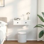 Vidaxl tagre murale avec tiroirs blanc 60x28x15 cm bois dingnierie tagre murale avec armoire meuble ...