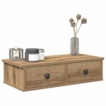 Vidaxl tagre murale avec tiroirs chne artisanal bois dingnierie tagre murale avec armoire meuble ...