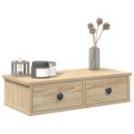 Vidaxl tagre murale avec tiroirs chne sonoma bois dingnierie tagre murale avec armoire meuble de ...