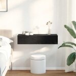 Vidaxl tagre murale avec tiroirs noir 80x33x17 cm bois dingnierie 859978