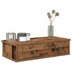 Vidaxl tagre murale avec tiroirs vieux bois bois dingnierie tagre murale avec armoire meuble de ...