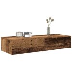 Vidaxl �tag�re murale avec tiroirs vieux bois bois ding�nierie �tag�re murale avec armoire meuble de ...