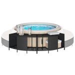 Vidaxl �tag�res de rangement pour spa 2 pcs noir r�sine tress�e �tag�re daffichage �tag�re de rangement ...