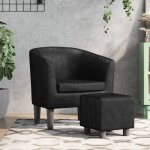 Vidaxl fauteuil cabriolet avec repose - pied chaise avec dossier sige avec accoudoirs canap de bureau ...