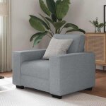 Vidaxl fauteuil gris clair 60 cm tissu fauteuil canap� simple fauteuil dappoint fauteuil de relaxation ...