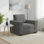 Vidaxl fauteuil gris fonc� 100x77x82 cm velours canap� simple canap� confort fauteuil tv canap� si�ge ...