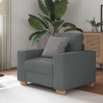 Vidaxl fauteuil gris fonc� 100x78x80 cm tissu canap� simple canap� confort fauteuil tv canap� si�ge de ...