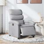 Vidaxl fauteuil inclinable �lectrique gris clair tissu fauteuil �lectrique pour personnes �g�es fauteuil ...