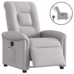 Vidaxl fauteuil inclinable �lectrique gris nuage tissu fauteuil �lectrique pour personnes �g�es fauteuil ...