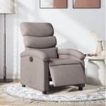 Vidaxl fauteuil inclinable �lectrique taupe tissu fauteuil �lectrique pour personnes �g�es fauteuil inclinable ...