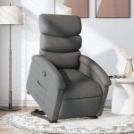 Vidaxl fauteuil inclinable gris fonc tissu chaise inclinable fauteuil inclinable pour personnes ges ...