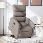 Vidaxl fauteuil inclinable taupe tissu chaise inclinable fauteuil inclinable pour personnes �g�es fauteuil ...