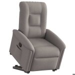 Vidaxl fauteuil inclinable taupe tissu chaise inclinable fauteuil inclinable pour personnes �g�es fauteuil ...