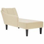 Vidaxl fauteuil long avec accoudoir droit cr�me tissu fauteuil fauteuil de d�tente fauteuil long rembourr�e ...