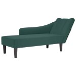 Vidaxl fauteuil long avec accoudoir droit vert fonc velours fauteuil fauteuil de dtente fauteuil long ...