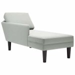 Vidaxl fauteuil long et coussin et accoudoir droit gris clair velours fauteuil fauteuil de d�tente fauteuil ...
