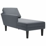 Vidaxl fauteuil long et coussin et accoudoir droit gris fonc velours 4009808