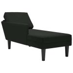 Vidaxl fauteuil long avec coussin et accoudoir droit noir velours 4009812