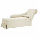 Vidaxl fauteuil long avec traversin et accoudoir droit crme velours fauteuil fauteuil de dtente fauteuil ...
