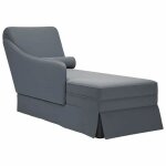 Vidaxl fauteuil long et traversin accoudoir droit gris fonc velours, fauteuil, fauteuil de dtente, ...