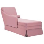 Vidaxl fauteuil long avec traversin et accoudoir droit rose velours fauteuil fauteuil de d�tente fauteuil ...