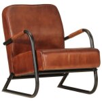 Vidaxl fauteuil marron cuir v�ritable 359631