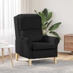 Vidaxl fauteuil noir 76 x 94 x 102 cm tissu fauteuil styl� chaise ergonomique moderne si�ge chic meubles ...