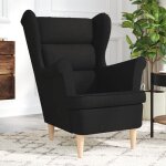 Vidaxl fauteuil noir 74x84x100 cm tissu fauteuil relax fauteuil de salon chaise de chambre  coucher ...