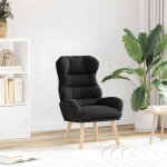 Vidaxl fauteuil noir contemporain durable s�jour confortable pour lecture relaxation utilisation int�rieure ...