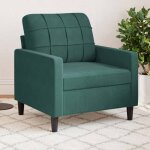 Vidaxl fauteuil vert fonc� 60 cm velours fauteuil canap� confortable si�ge de canap� canap� fauteuil ...