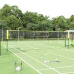 Vidaxl filet de badminton jaune et noir 600x155 cm tissu pe