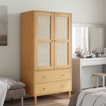 Vidaxl garde - robe armoire avec 2 tiroirs et 4 compartiments placard avec porte meuble de rangement ...