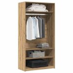 Vidaxl garde - robe chne artisanal 100x50x200 cm bois dingnierie armoire de rangement organisateur ...